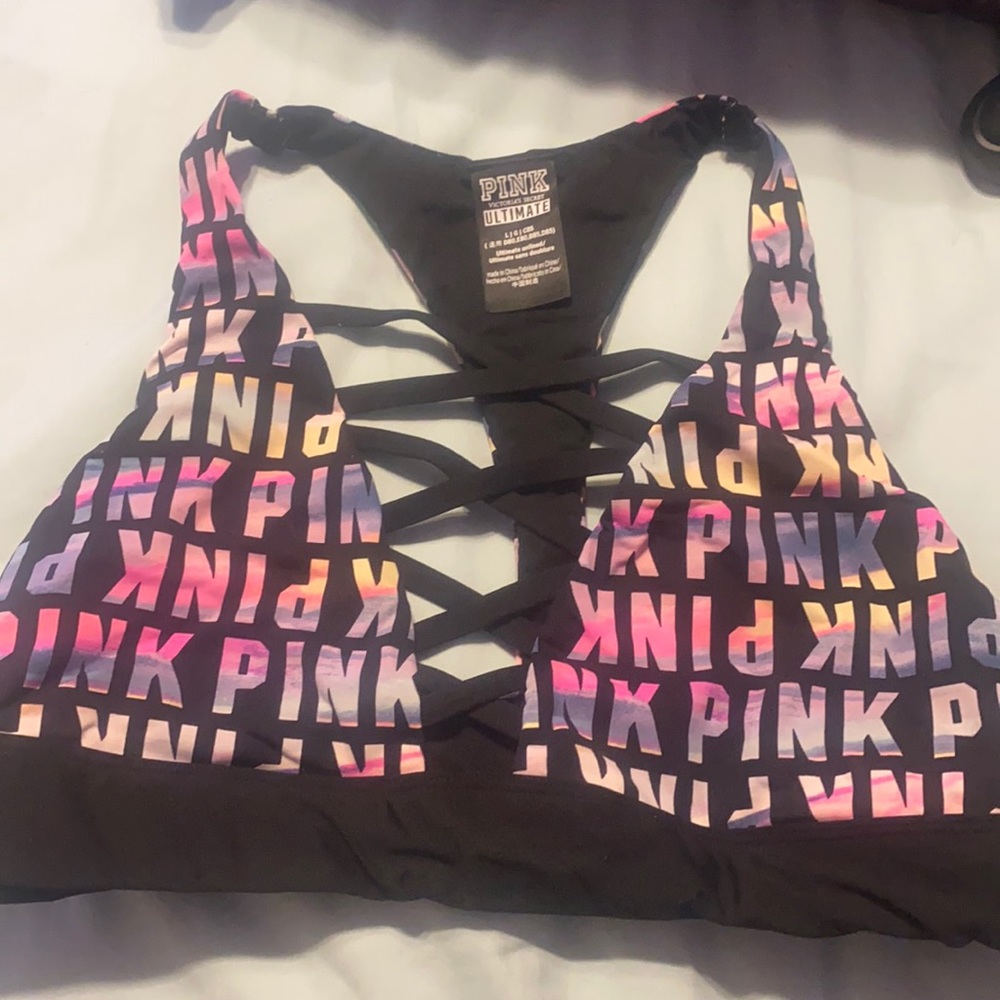 Pink sexy sports bra